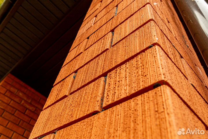 Кирпич облицовочный полуторный красный велюр