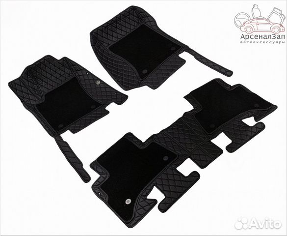 5d коврики экокожа Ниссан Кашкай черные черный шов