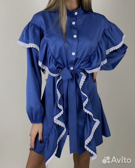 Платье с воланами 42