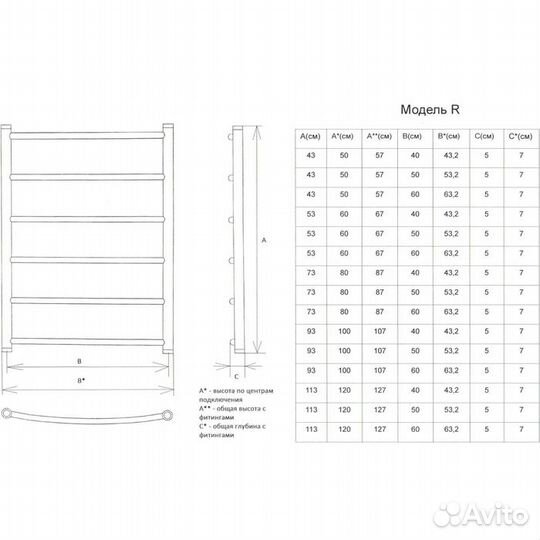 Водяной полотенцесушитель Двин R (1