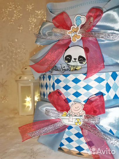 Торт из подгузников для мальчика