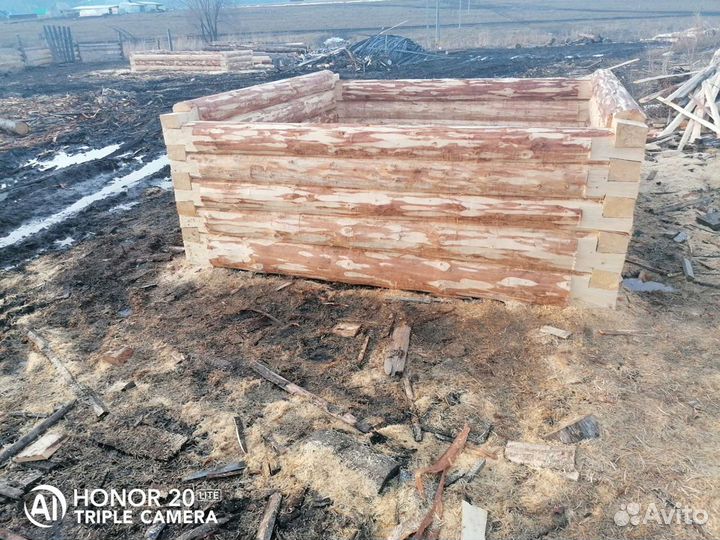 Сруб бани из липы