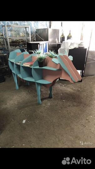 Корова декоративная подставка полка деревянная