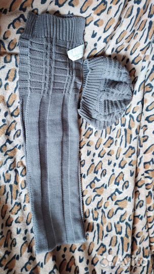 Шапочка и шарф для девочки, новые