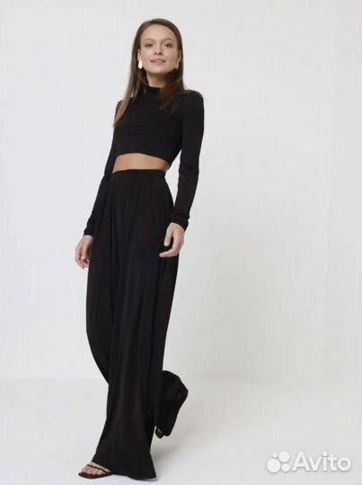 Струящийся костюм в школу палаццо тренд 44 46