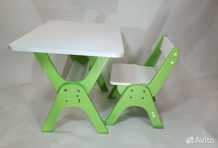 Детский растущий стол-парта и стул 2до6 зеленый
