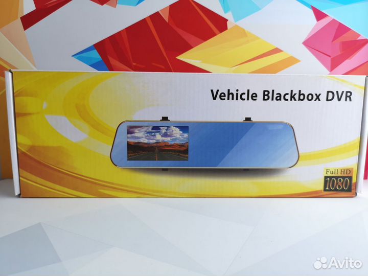 Автомобильный видеорегистратор-зеркало T1 Black