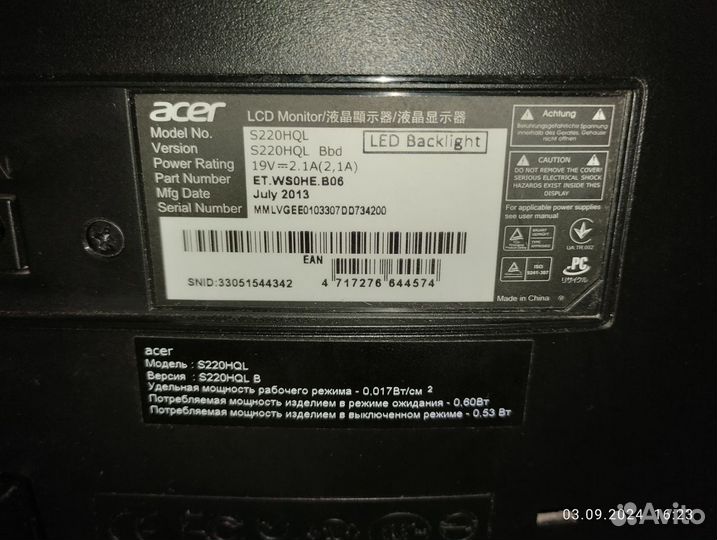 Acer S220HQL