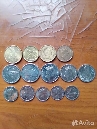 Коллекция всех монет Фиджи (в обороте)