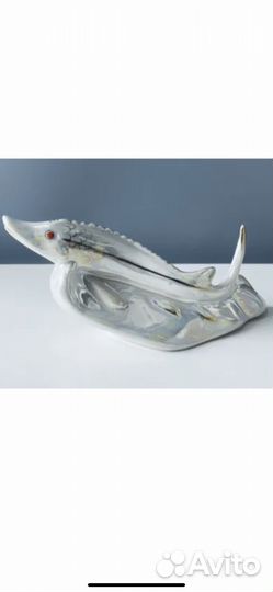 Фарфоровая статуэтка стерлядь СССР вербилки