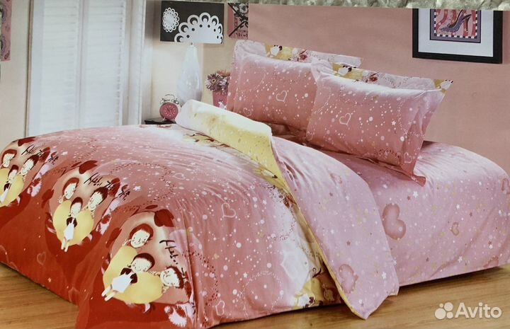 Новое детское постельное белье для девочки, 1,5 сп
