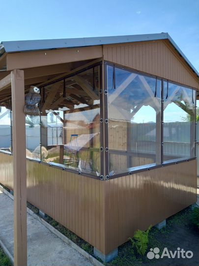 Мягкие окна для беседки из пвх