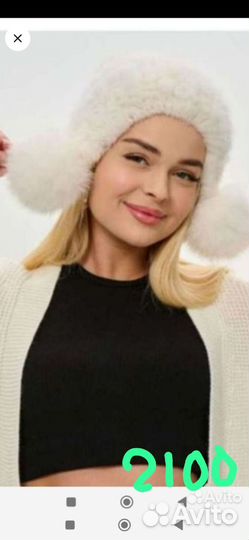 Норковая вязаная шапка под шубу