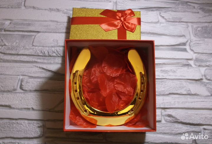 Подкова Золотая подарок оберег счастье в дом п