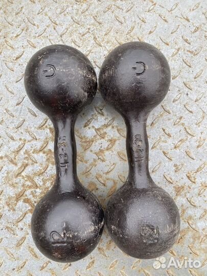 Гантели чугунные СССР от 0.5до 8 кг