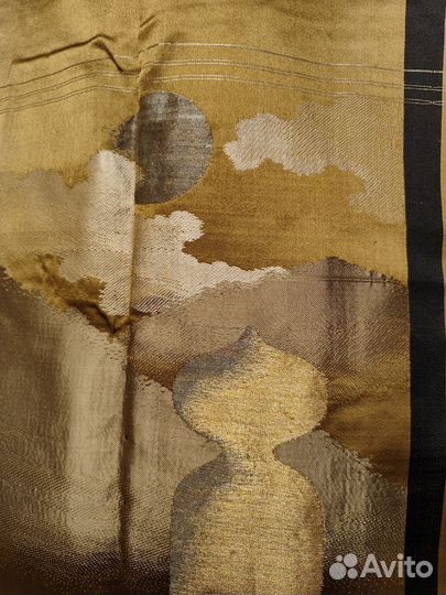 Чёрное гербовое хаори, винтаж, шелк