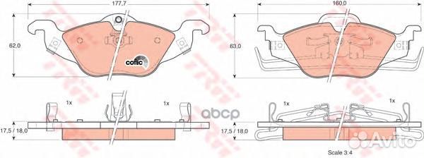 Колодки тормозные дисковые перед GDB1351 TRW
