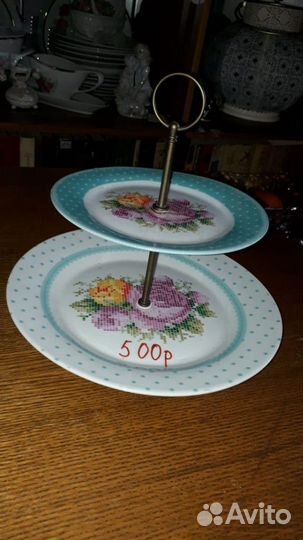 Крюшонница хрустальная, горка для сладостей