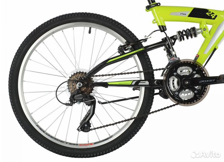 Велосипед Foxx attack 24” V рама 14” зелёный154832