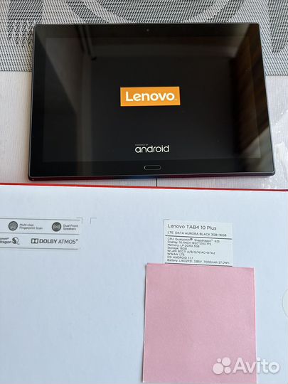 Планшет lenovo tab 4 10 plus