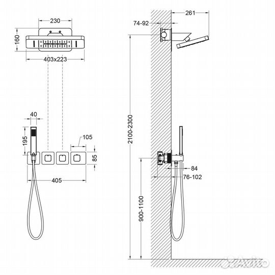 Душевая система встроенная Petruma SX-5249/03SM