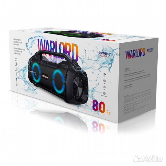 Портативная колонка warlord, 80Вт, Bluetooth