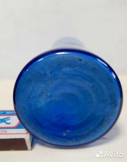 Ваза синий хрусталь