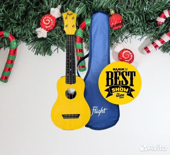 Flight TUS-35 YW / укулеле с чехлом и учебником