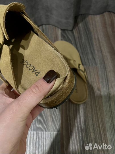 Сабо замшевые