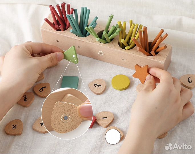 Игрушка Монтессори счеты, палочки