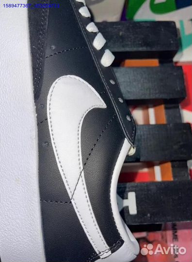 Nike Blazer Low Black White Swoosh (Арт.37591)