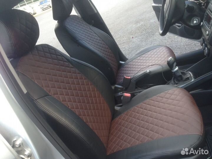 Чехлы из экокожи Киа Рио 4 ромб 2017