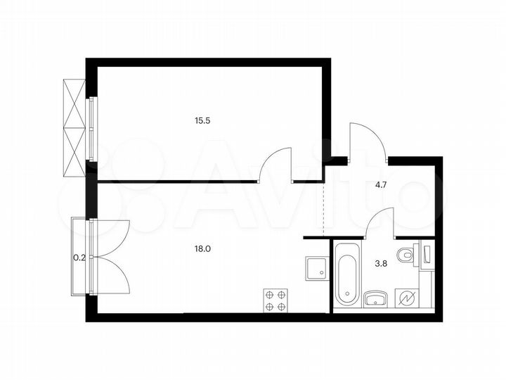 1-к. квартира, 42,2 м², 6/23 эт.