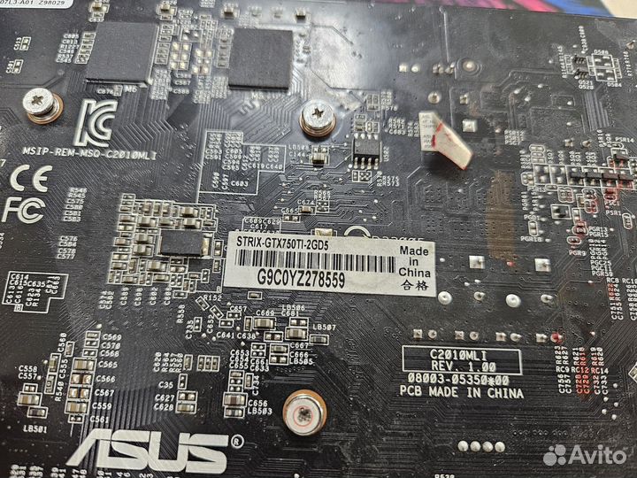 Видеокарта Asus Strix GTX 750Ti 2gb gddr5