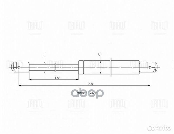 Амортизатор кр. багажника citroen jumpy (07) G