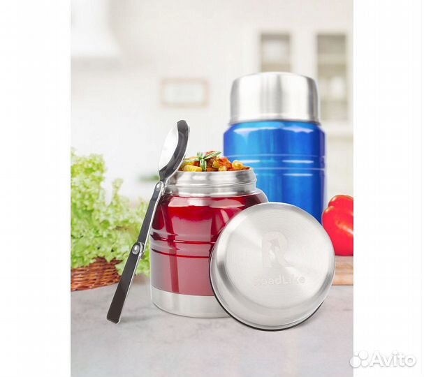 Ланч-бокс термос Roadlike 350мл, красный