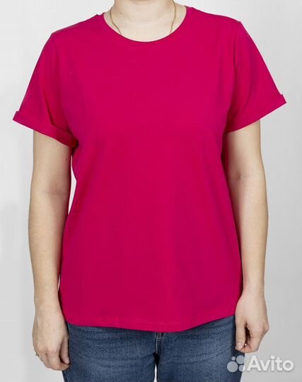 Футболка женская хлопковая однотонная