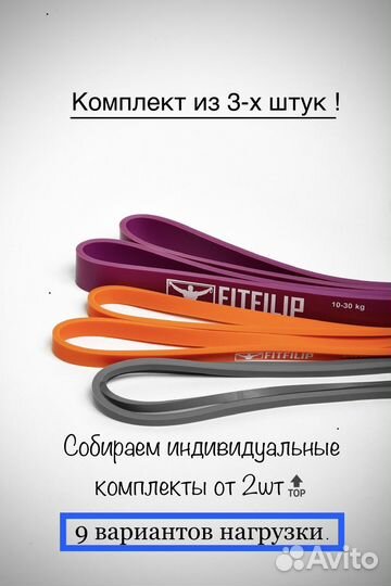 Резинка для турника/ набор фитнес резинок