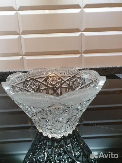 Ваза-салатник хрустальная винтаж