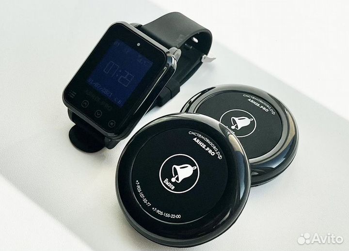 Кнопка вызова персонала/офцицианта Ультра и часы