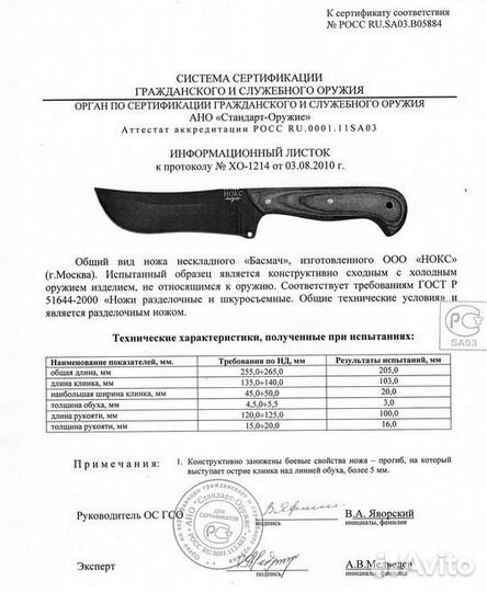 Нож нокс Басмач