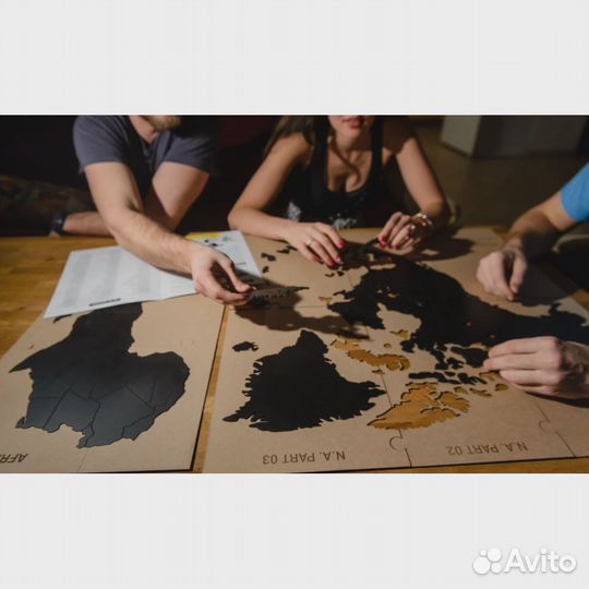 Пазл деревянный, карта мира