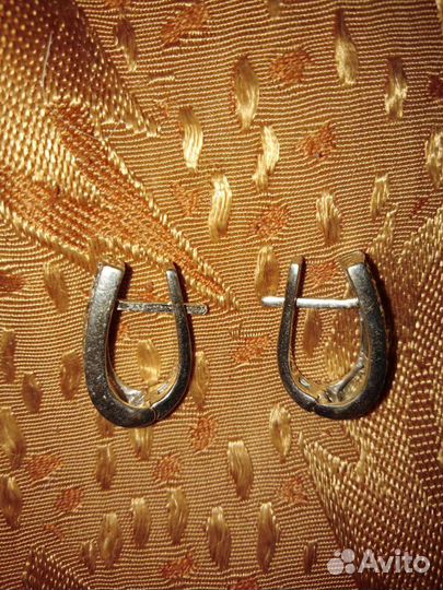 Серьги серебро/топазы