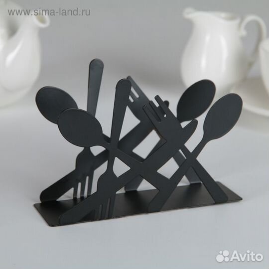 Салфетница Доляна «Приборы», 13,54,59,5 см, цвет ч