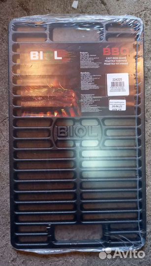 Решетка чугунная для гриля. 42*25см. Новая