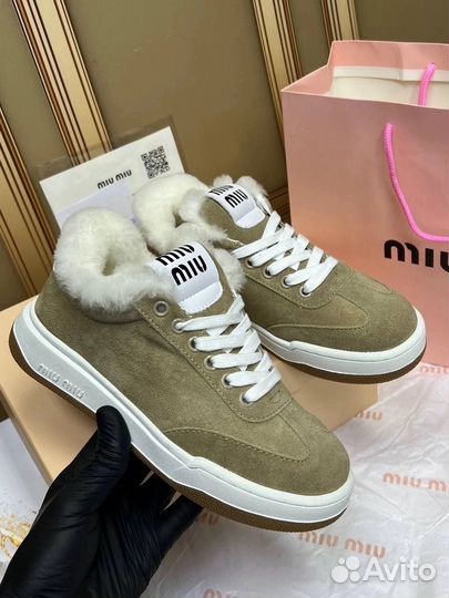 Кроссовки зимние женские miu miu