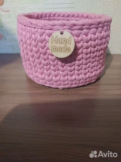 Корзина интерьерная из трикотажной пряжи