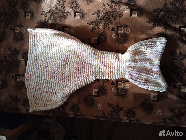 Эксклюзив. плюшевый плед-110-70, хвост русалки