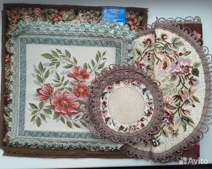 3 вида гобеленовых салфеток