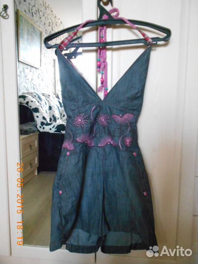 Летний джинсовый комбинезон